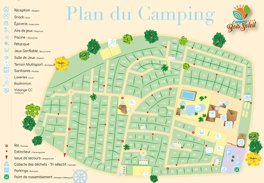 Plan du camping Le Grand Pré