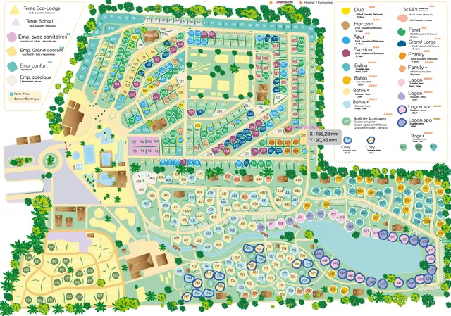 Plan du camping Yellow Village! Le Jard 